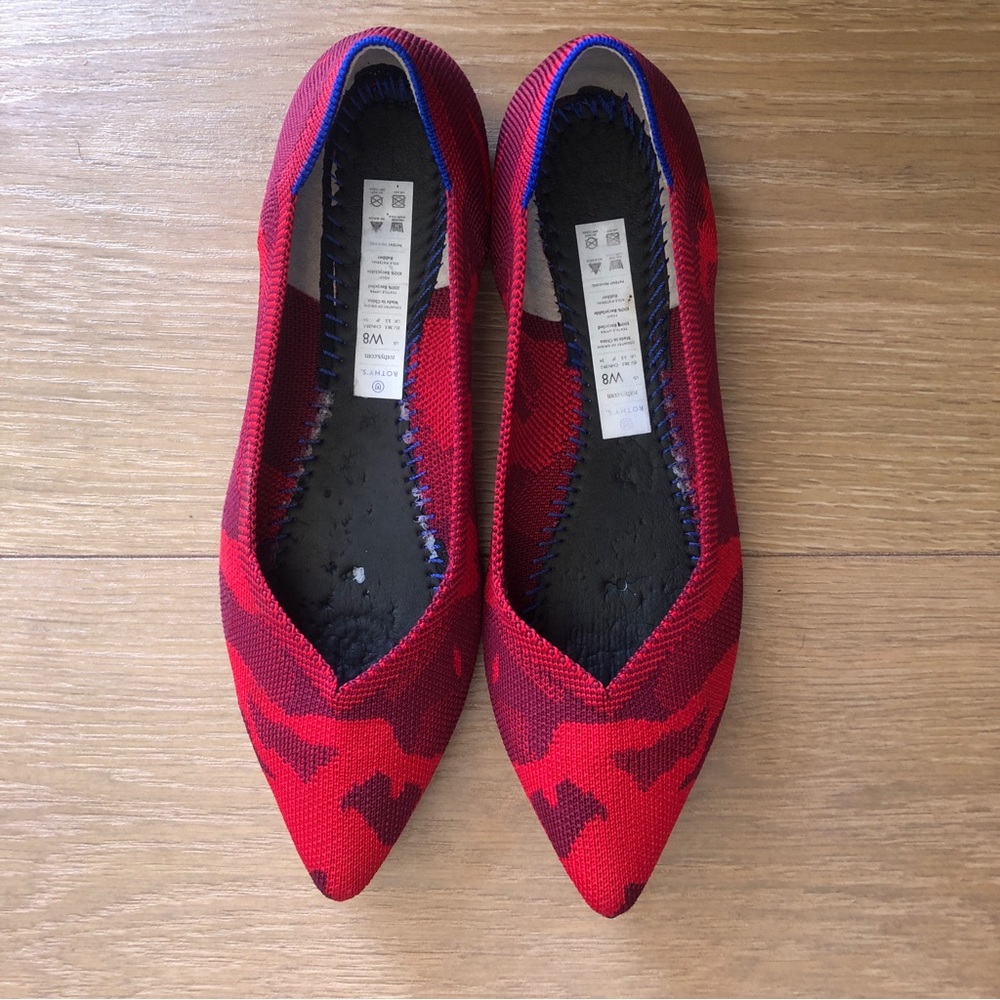 Retired Rothy’s red camo points size 8 GUC